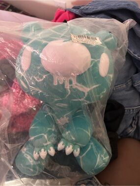 RARE GLOOMYBEAR Teal Drip Bear Plush - Cute Graphic Plush